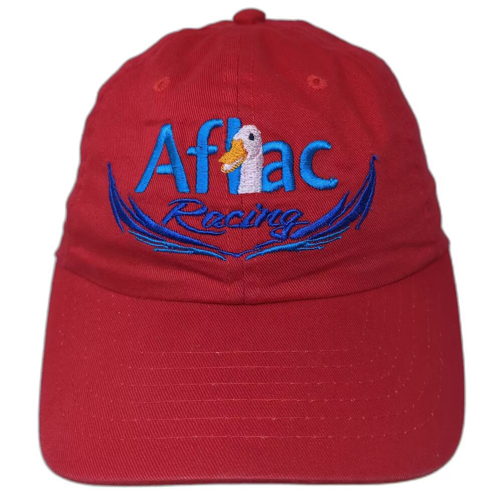 OC Baseball Cap Red One Size Aflac Racing Duck Embroidered Adjustable Hat OSFM